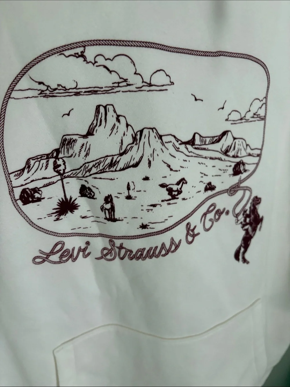 Levi's Cream Hoodie with Maroon Graphic
